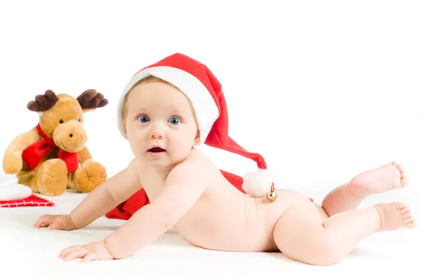 Bebé Con Sombrero Santa —  Fotos de Stock