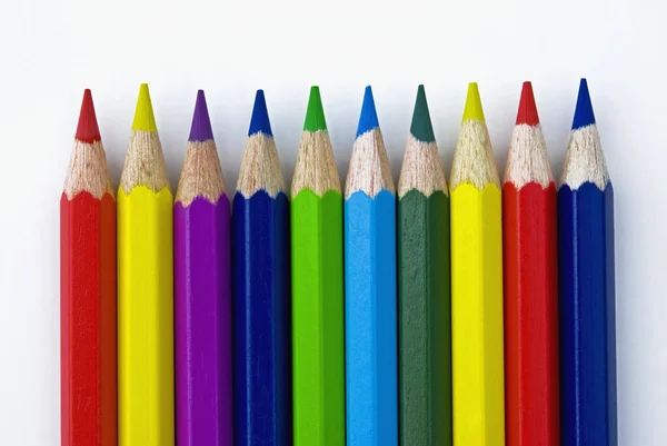 Crayons Colorés Équipement Art Artisanat — Photo