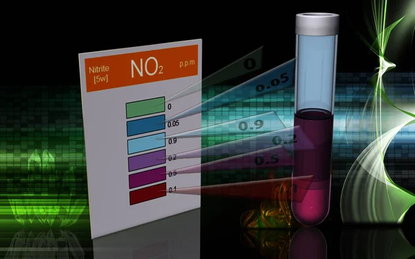 Teste Nitrito Pesquisa Química — Fotografia de Stock