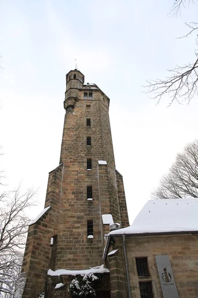 Spiegelslustturm Marburgu Zimě — Stock fotografie
