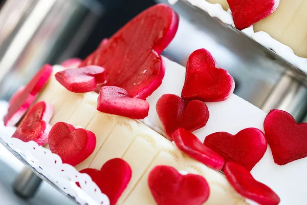 Heart Cake Background Close — Stock Photo, Image