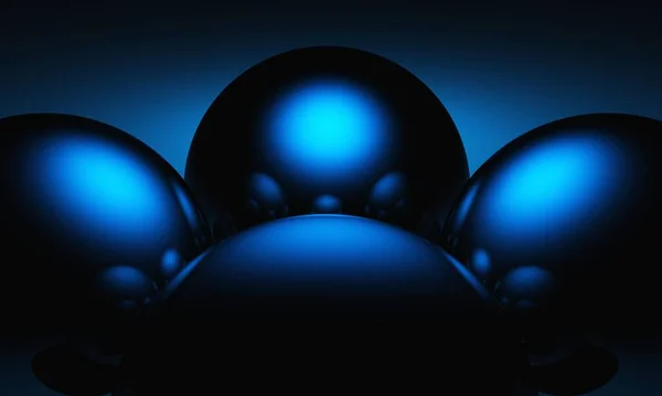 Blauwe Ballen Het Donker — Stockfoto