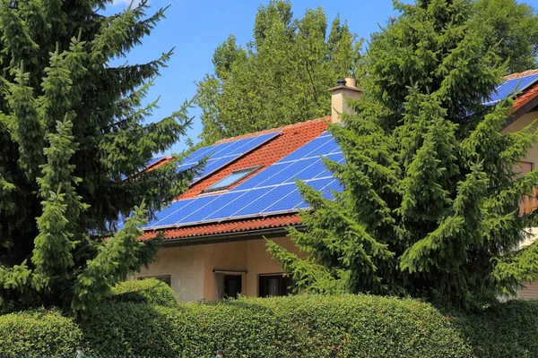 Sistema Energia Solar Geração Eletricidade — Fotografia de Stock