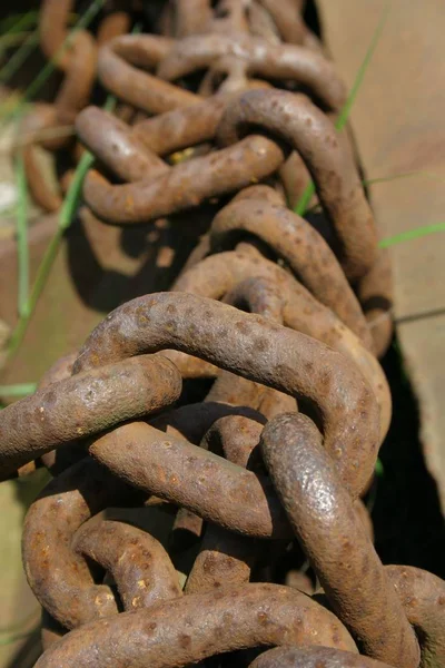 Nahaufnahme Einer Rostigen Kette — Stockfoto