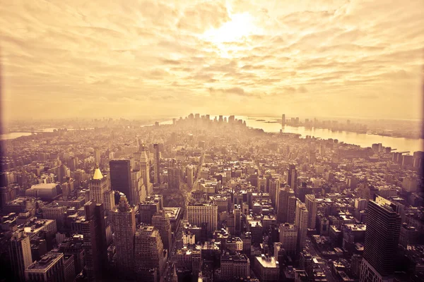 纽约曼哈顿鸟瞰全景 — 图库照片