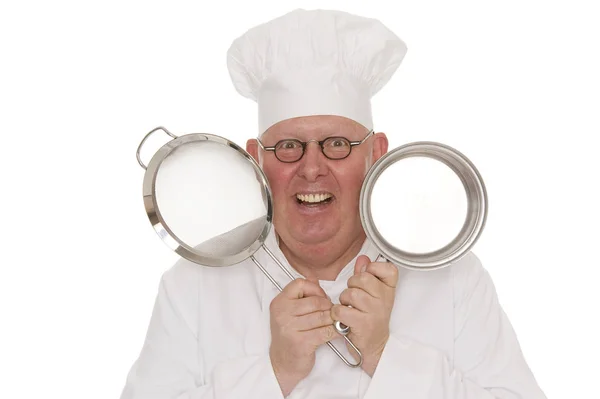 Портрет Молодого Кухаря Збільшувальним Склом — стокове фото