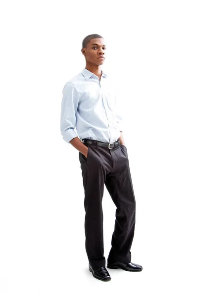 Young Business Man Standing White Background — Stock Photo, Image