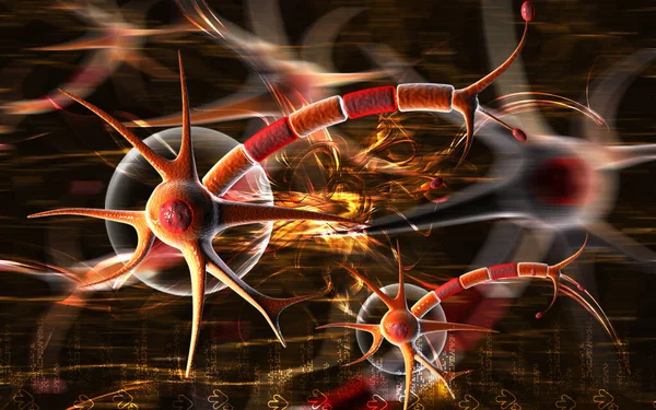 Illustrazione Neuronale Organismo Neurologico — Foto Stock