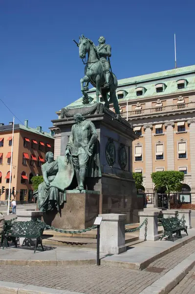 Stockholm Gustav Adolf Emlékmű — Stock Fotó