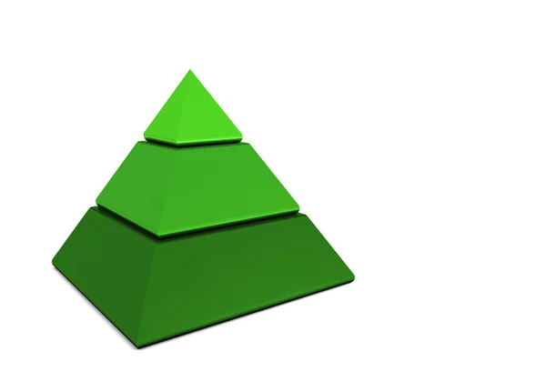 Piramidi Bölümden Oluşuyor Yeşil — Stok fotoğraf