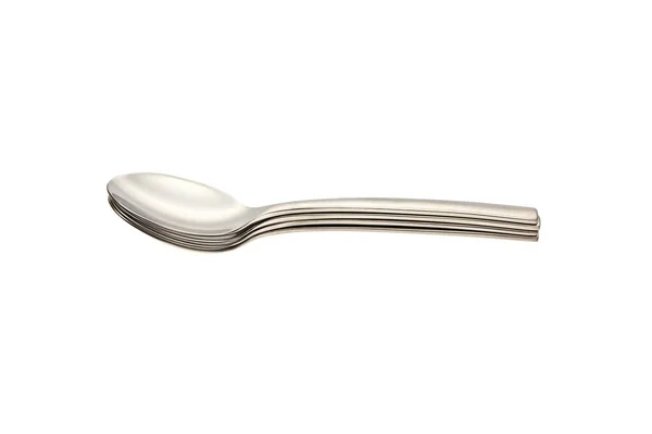 Silver Spoon White Background — Stock Photo, Image