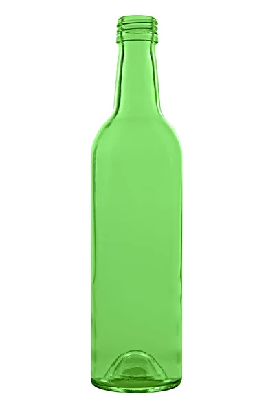 Empty Green Beer Bottle Isolated White Background Clip — Stok fotoğraf