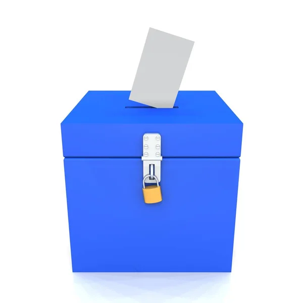 Terminou Branco Boletim Voto Azul — Fotografia de Stock