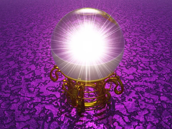 紫色の3Dで結晶の神託 — ストック写真
