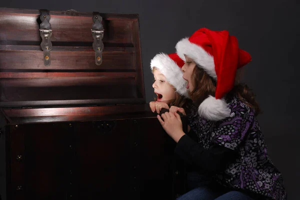 Natal Retrato Estúdio Fundo — Fotografia de Stock