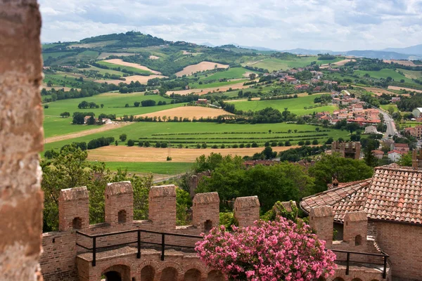 Vista Castelo Gradara Marche — Fotografia de Stock