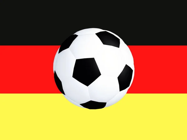 Soccer Sur Drapeau Allemand Drapeau National — Photo