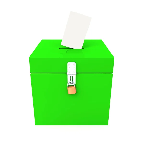 3D空白投票箱02绿色 — 图库照片