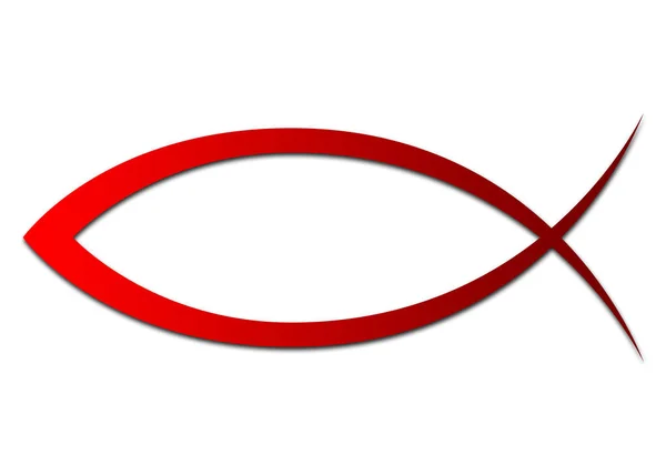 Ichthys Red Abstrakcyjny Symbol Ryby — Zdjęcie stockowe