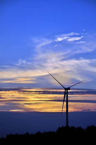 Produção Energia Turbina Eólica Energia Eólica — Fotografia de Stock