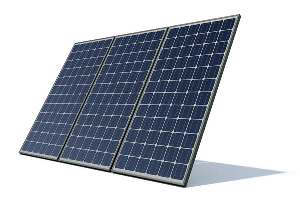 Solarmodule Vor Weißem Hintergrund — Stockfoto