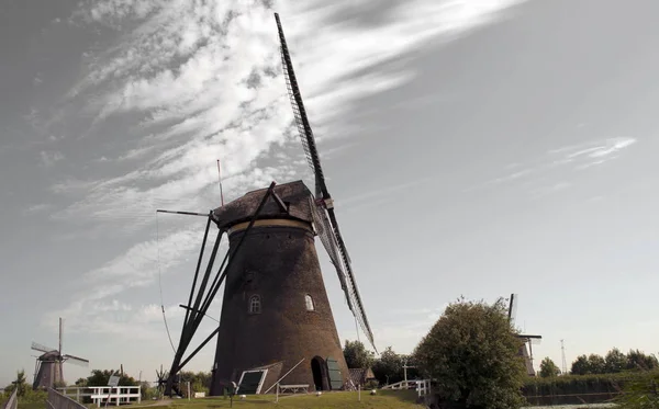 Scenic View Landscape Windmill Building — Stock Photo, Image