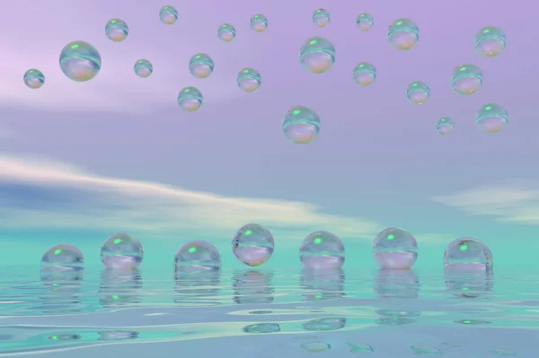 Пузыри Цифровая Современная Трехмерная Иллюстрация — стоковое фото