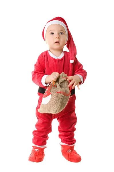 Bebê Está Vestido Como Papai Noel — Fotografia de Stock