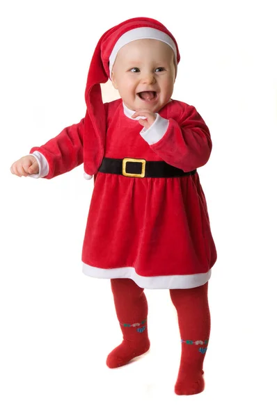 Маленька Дівчинка Санта Клаусі — стокове фото