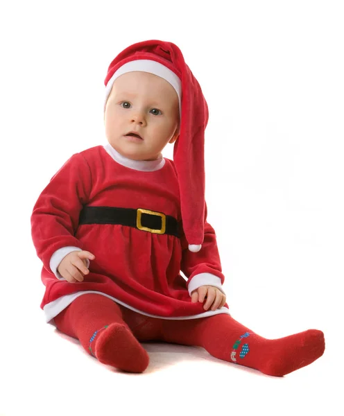 Маленька Дівчинка Одягнені Санта Клаус — стокове фото