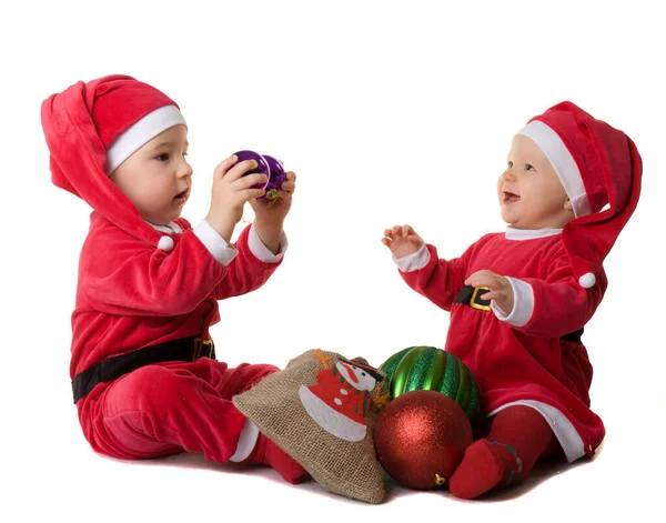 Barn Klädda Som Jultomten — Stockfoto
