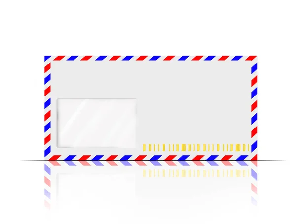 Enveloppe Met Een Blanco Etiket Geïsoleerd Witte Achtergrond — Stockfoto