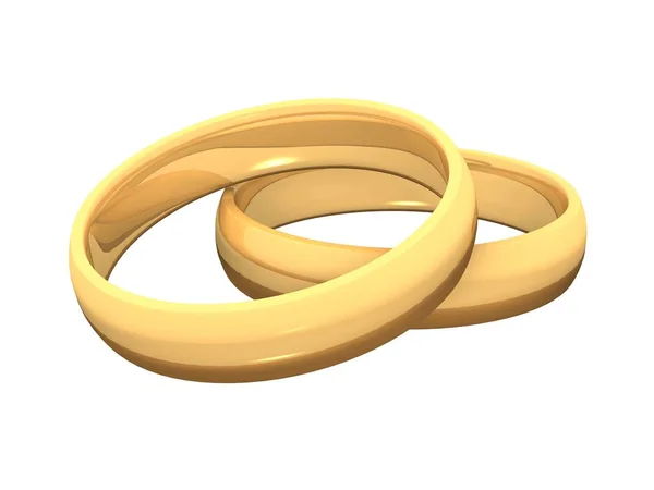 Dva Snubní Prsteny Zlatě Volitelné — Stock fotografie
