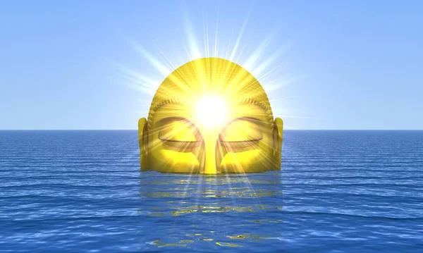 Buddha Golden Water Awakening — Stock Photo, Image