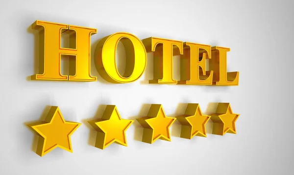 Estrelas Sinal Hotel Ouro Prata — Fotografia de Stock
