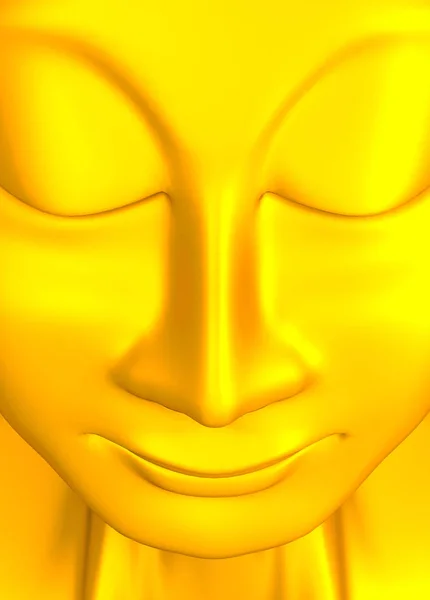 Zen Buddha Face Gold — Fotografia de Stock