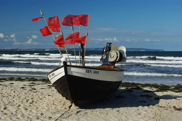 Fischerboot Strand Von Binz Insel Rügen — Stockfoto