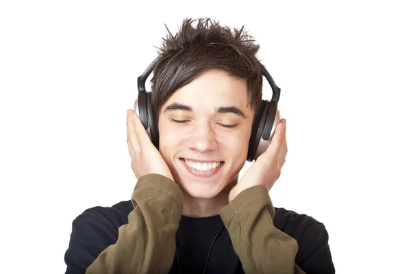 Adolescente Escuchando Música Con Auriculares — Foto de Stock