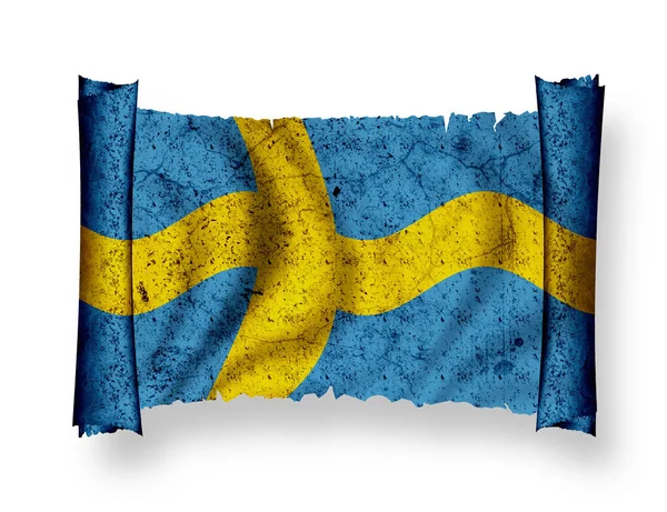 Švédská Vlajka Vlajka Země — Stock fotografie