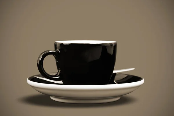 Tazza Caffè Sfondo Nero — Foto Stock