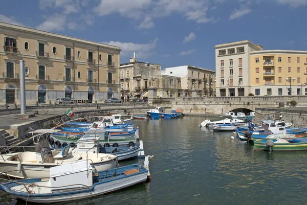 Boat Harbor Siracusa Sicily — Stock Photo, Image