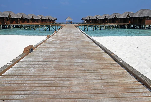 Wasserbungalows Auf Den Malediven — Stockfoto