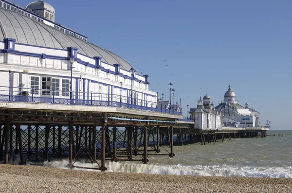 Stranden Eastbourne Och Piren Sussex Förenade Kungariket — Stockfoto