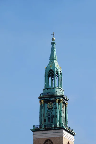 Εκκλησία Πύργος Της Αγίας Μαρίας Εκκλησία Του Βερολίνου — Φωτογραφία Αρχείου