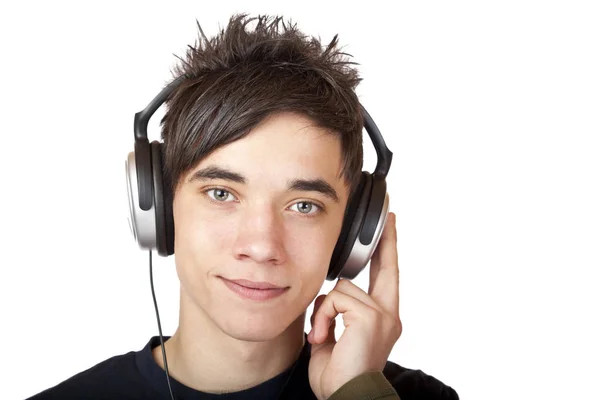 Adolescente Escuchando Música Con Auriculares — Foto de Stock