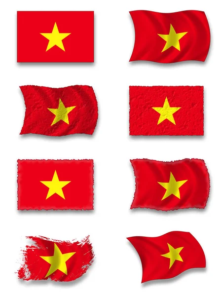 Vlajka Vietnamu Národní Vlajka — Stock fotografie