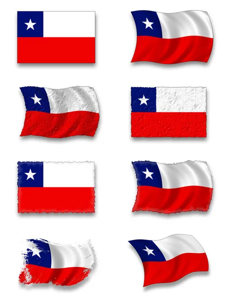 Vlajka Chile Národní Země Vlajky — Stock fotografie