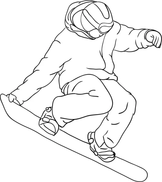 Illustration Vectorielle Une Fille Patinant Sur Snowboard — Photo