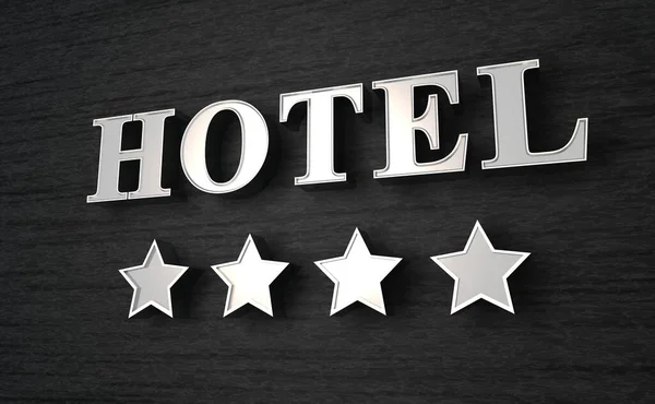 Hotel Estrelas Sinal Prata Preto — Fotografia de Stock