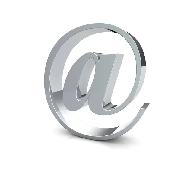 Rendering White Grey Email Icon Isolated Background — Stock Photo, Image